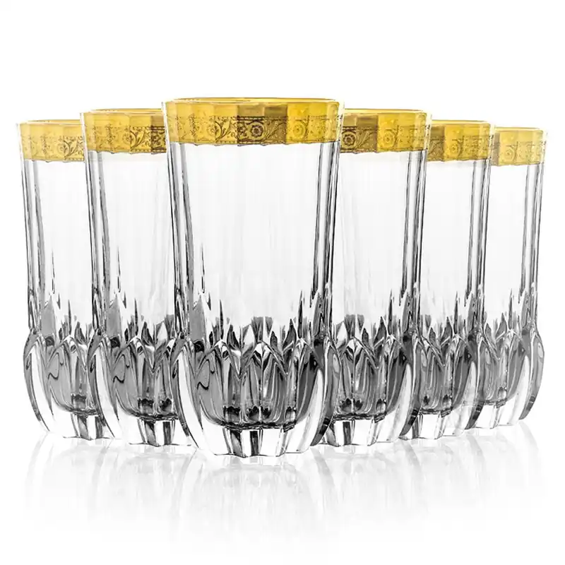 Szklanki wysokie long drink złote Bohemia Mirador 400ml 6szt. Wyjątkowa oferta