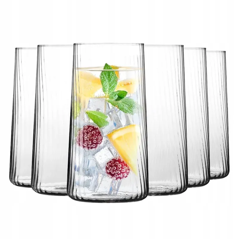 Szklanki ryflowane / karbowane z OPTYKIEM KROSNO Avant-Garde LUMI wysokie do napojów 540 ml 6 szt Najlepsza cena
