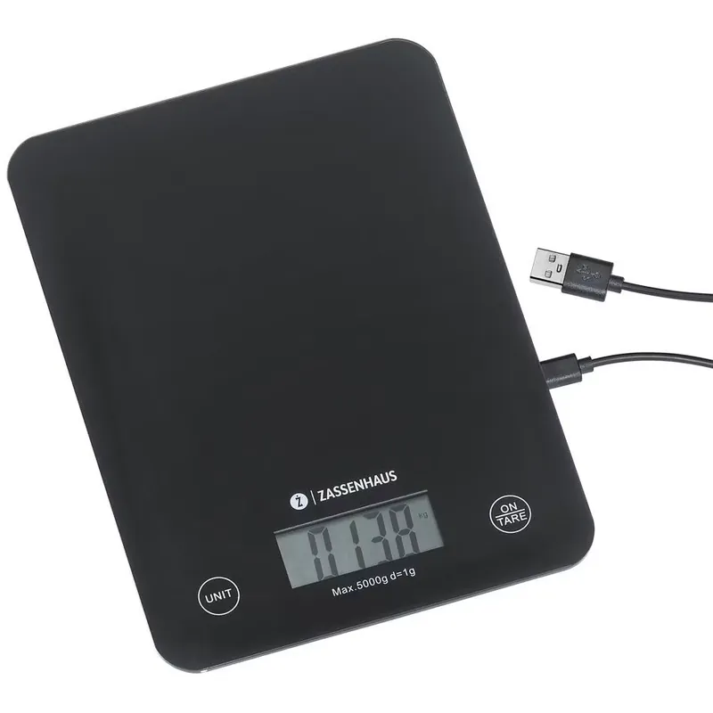 Niska cena Elektroniczna waga kuchenna (czarna) Balance USB Zassenhaus