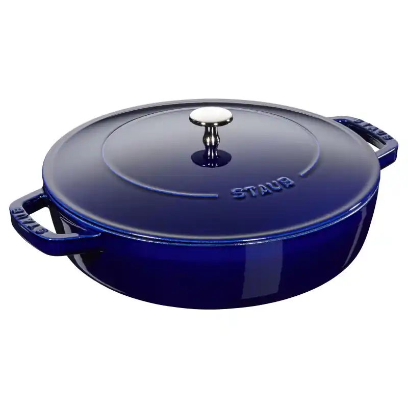 Oferta limitowana Staub - żeliwna patelnia do duszenia z pokrywką 24 cm, niebieski