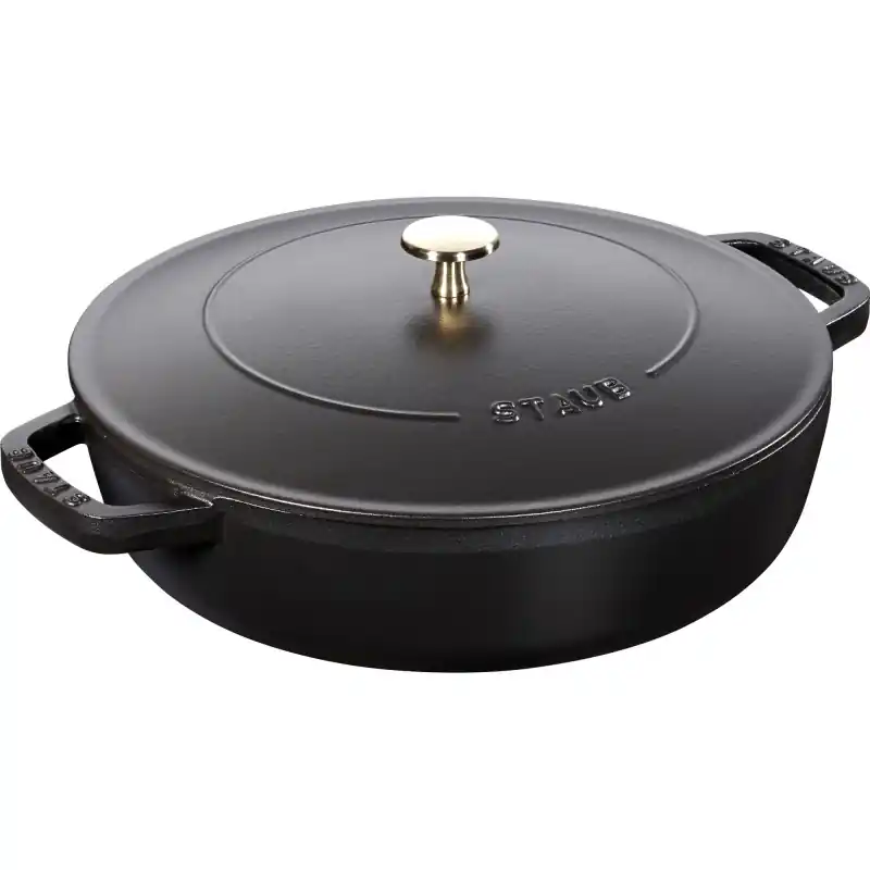 Kup online Staub - żeliwna patelnia do duszenia z pokrywką 28 cm, czarny